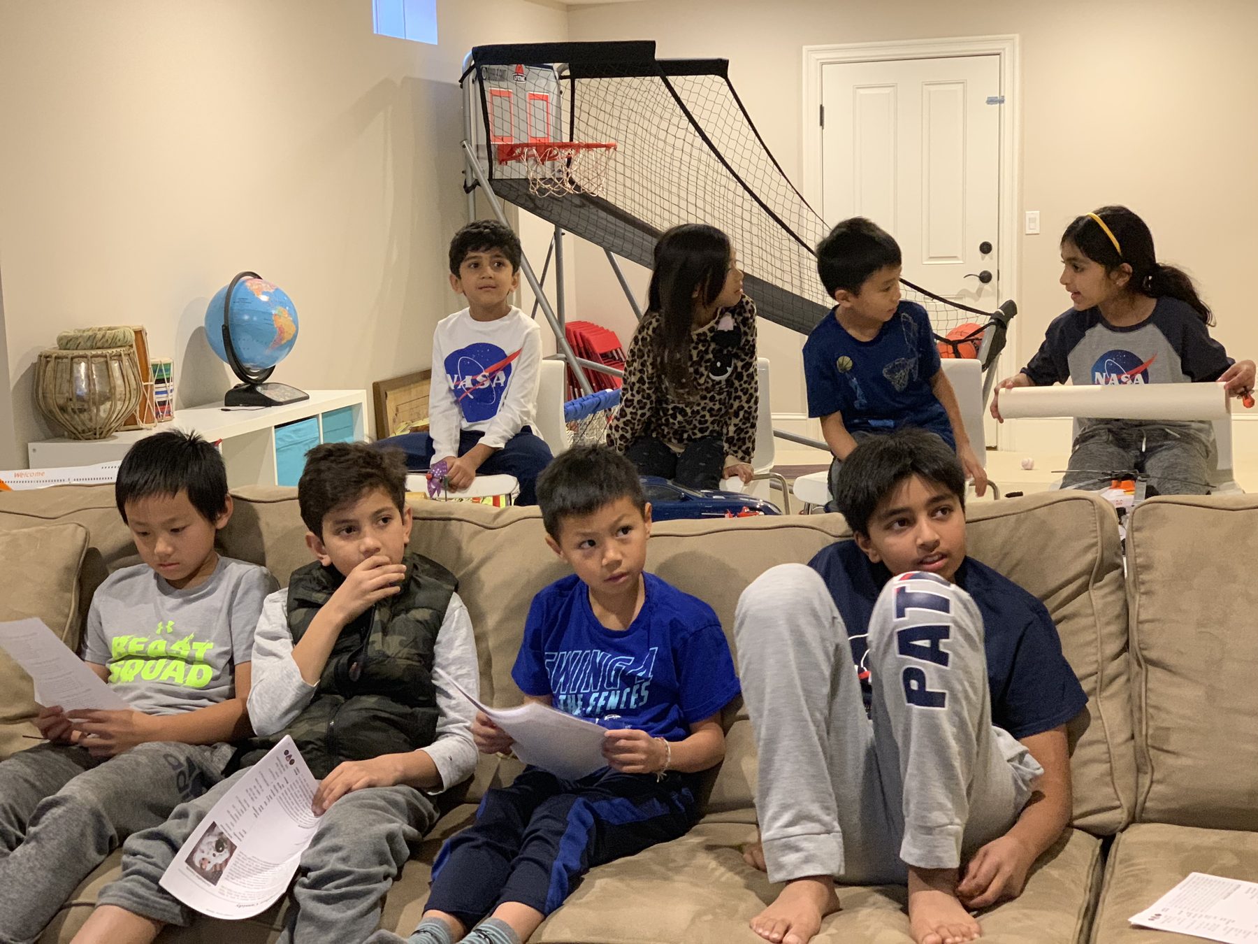 Team building session at home